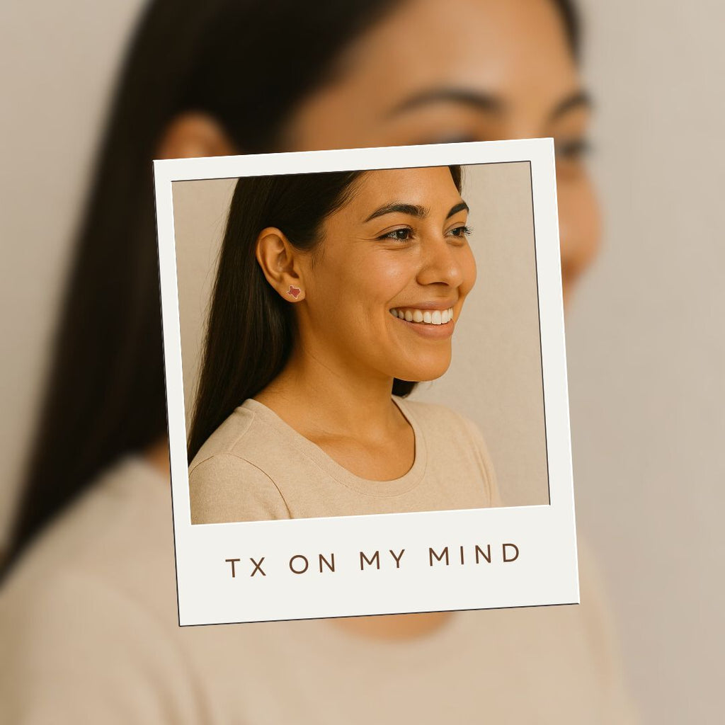 TX On My Mind Studs (Burnt Orange)