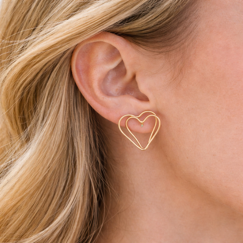 Wired Heart Studs