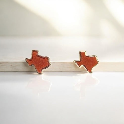 TX On My Mind Studs (Burnt Orange)