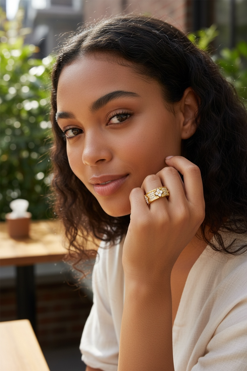 Imperial Snowfall Ring (Adjustable)