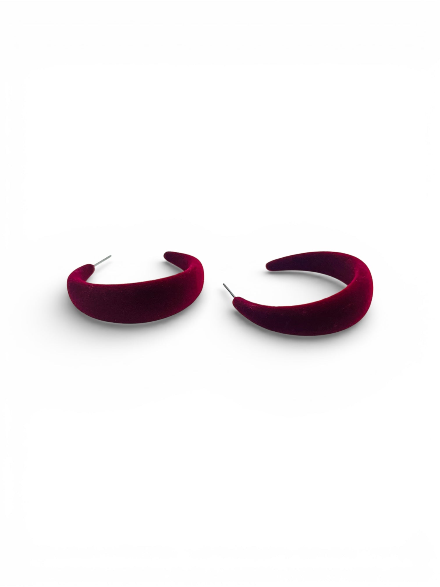 Velvet Hoops (Deep Red)