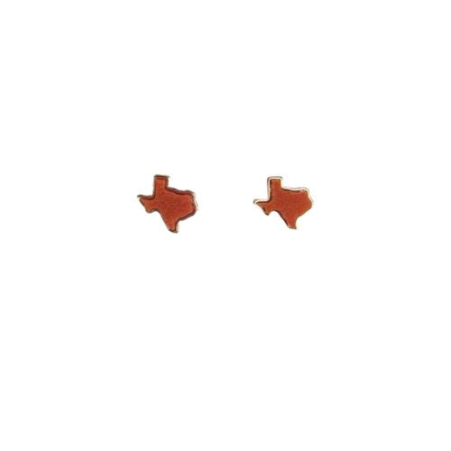 TX On My Mind Studs (Burnt Orange)